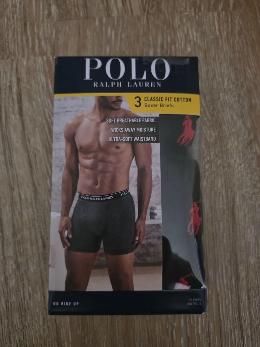 Polo by Ralph Lauren Charcoal & Black Classic Fit Cotton Boxer Briefs (3 Pack)